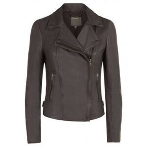 MUUBAA Rosario Grey Leather Biker Jacket 8